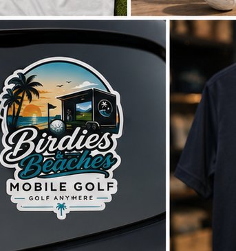 Birdies & Beaches window decals and stickers