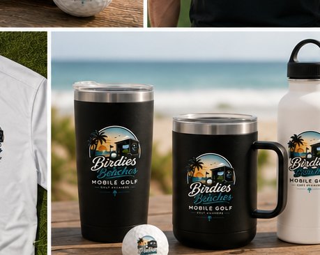 Birdies & Beaches tumblers and water bottles